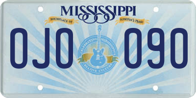 MS license plate OJO090