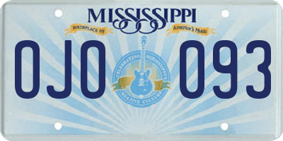 MS license plate OJO093