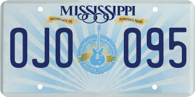 MS license plate OJO095