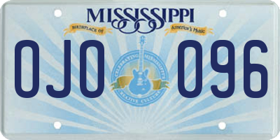 MS license plate OJO096