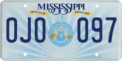 MS license plate OJO097
