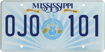 MS license plate OJO101