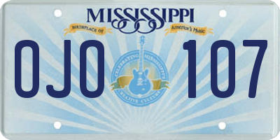 MS license plate OJO107