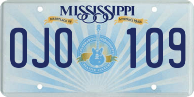 MS license plate OJO109