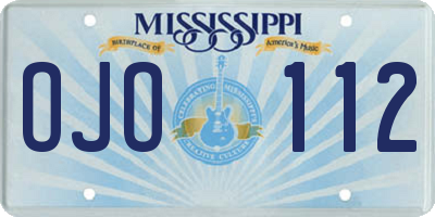 MS license plate OJO112