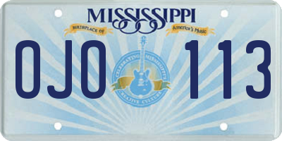 MS license plate OJO113