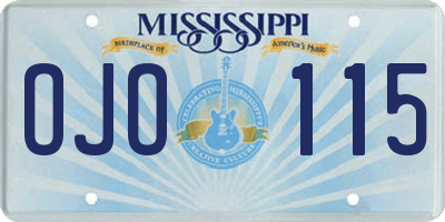 MS license plate OJO115