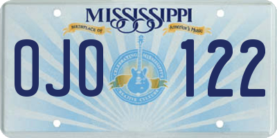 MS license plate OJO122