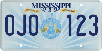 MS license plate OJO123