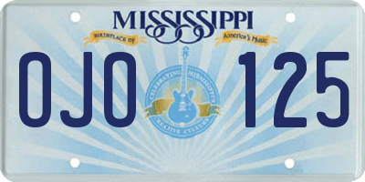 MS license plate OJO125