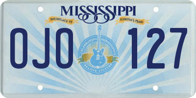 MS license plate OJO127