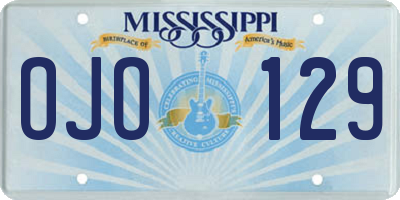 MS license plate OJO129