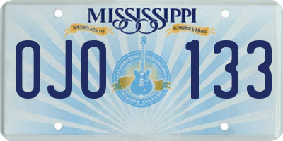 MS license plate OJO133