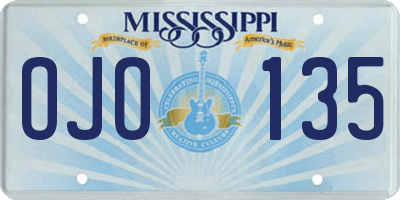 MS license plate OJO135