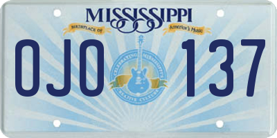 MS license plate OJO137