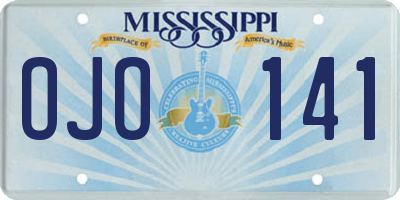MS license plate OJO141