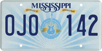 MS license plate OJO142