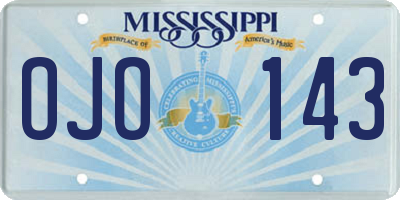 MS license plate OJO143