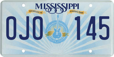 MS license plate OJO145
