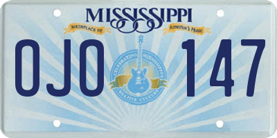 MS license plate OJO147