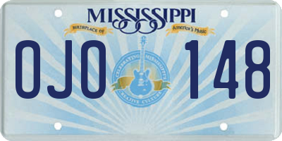MS license plate OJO148