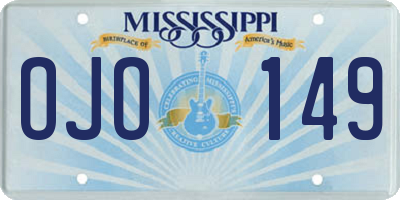 MS license plate OJO149