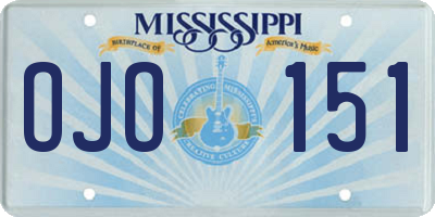 MS license plate OJO151