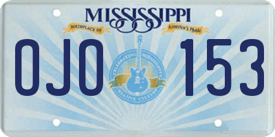 MS license plate OJO153