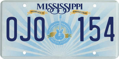 MS license plate OJO154