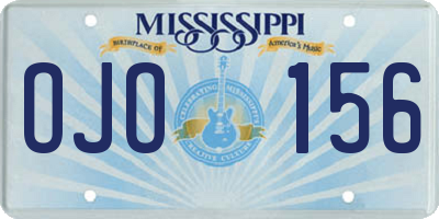 MS license plate OJO156