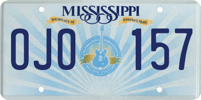 MS license plate OJO157