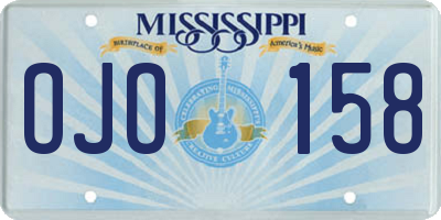 MS license plate OJO158