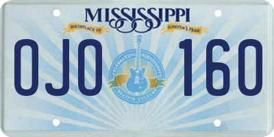 MS license plate OJO160