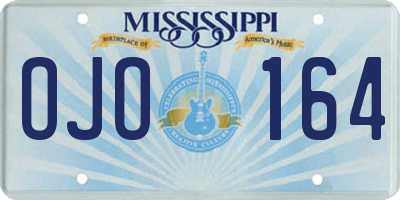 MS license plate OJO164