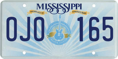 MS license plate OJO165