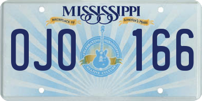 MS license plate OJO166