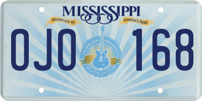 MS license plate OJO168
