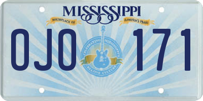 MS license plate OJO171