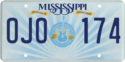 MS license plate OJO174