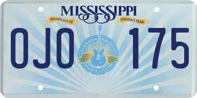 MS license plate OJO175
