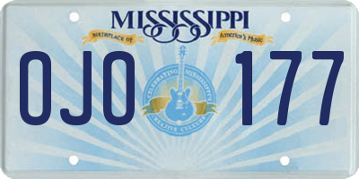 MS license plate OJO177