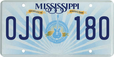 MS license plate OJO180