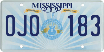 MS license plate OJO183