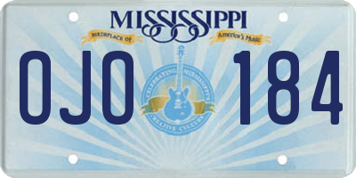 MS license plate OJO184