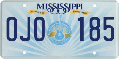 MS license plate OJO185