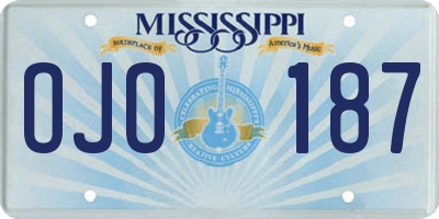 MS license plate OJO187