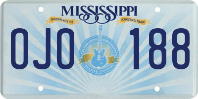 MS license plate OJO188