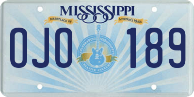 MS license plate OJO189