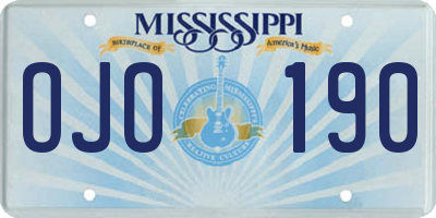MS license plate OJO190