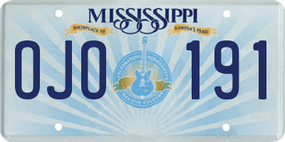 MS license plate OJO191